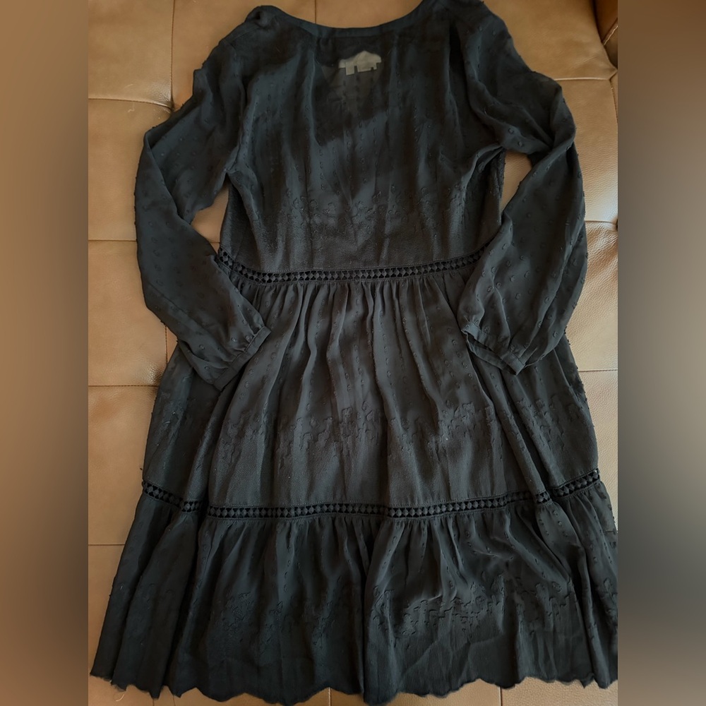 Anthropologie Vanessa Virginia Long Sleeve Black Dress 4 - Picture 6 of 8